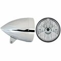 In Pro Car Wear 5.75 in. Flamed Headlight Bucket, Chrome with T50304 DC Black Dot Headlamp HB54110-34